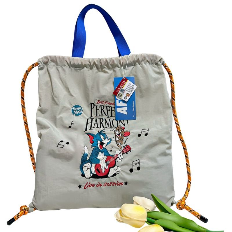 画像2: Tom and Jerry Embroidered Backpack Tote Shoulder Bag　トムとジェリー 刺繍バックパックトートショルダーバッグ (2)