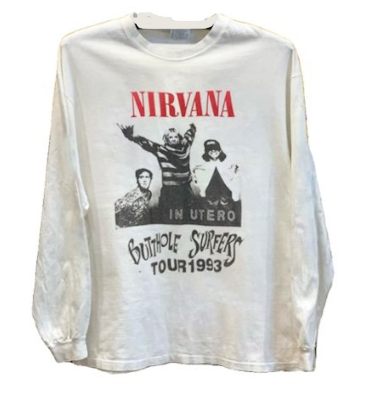画像1: Nirvana band long sleeve t-shirt  ユニセックス 男女兼用ニルヴァーナバンドプリント長袖  Tシャツスウェット (1)
