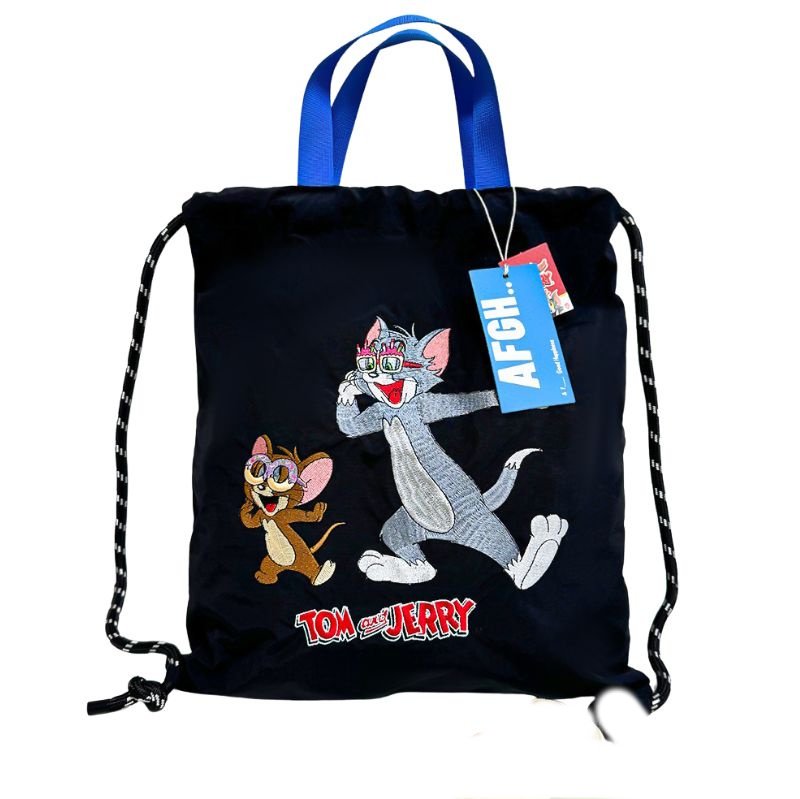 画像1: Tom and Jerry Embroidered Backpack Tote Shoulder Bag　トムとジェリー 刺繍バックパックトートショルダーバッグ (1)