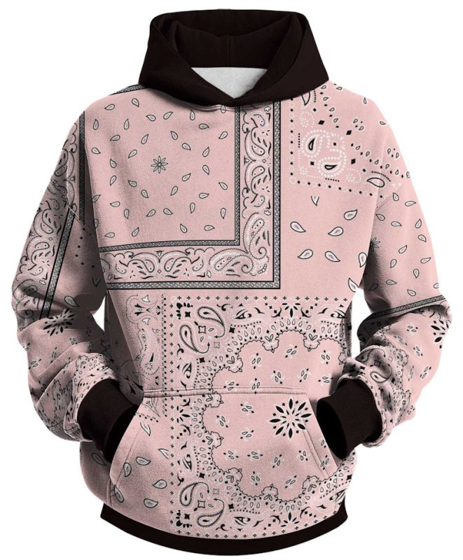 画像3: Unisex Paisley bandana print hoodie sweatshirt  ユニセックス男女兼用ペイズリーバンダナ柄フーディスウェットパーカー  (3)