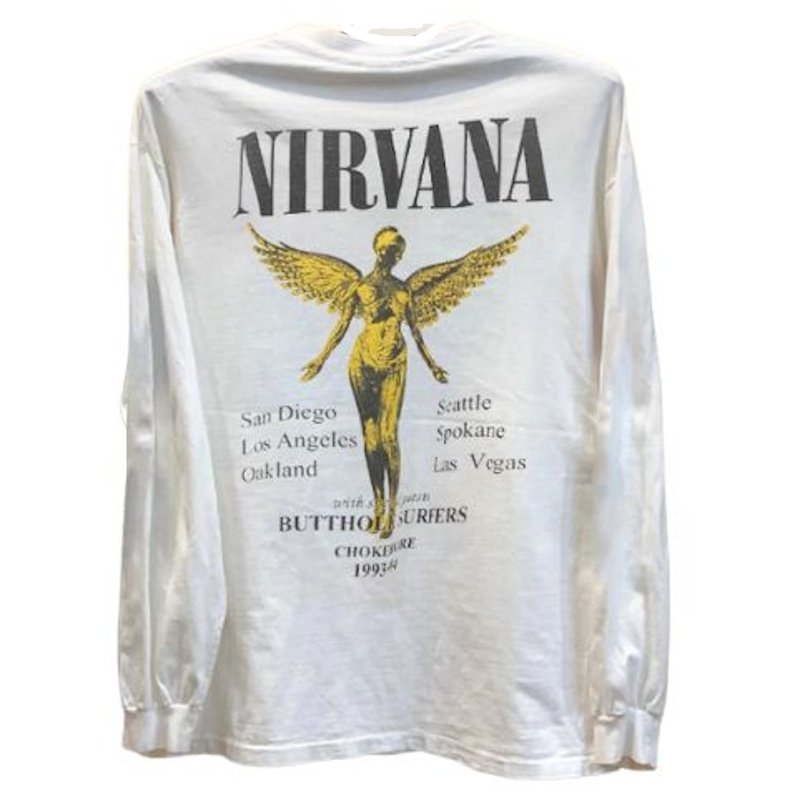 画像2: Nirvana band long sleeve t-shirt  ユニセックス 男女兼用ニルヴァーナバンドプリント長袖  Tシャツスウェット (2)