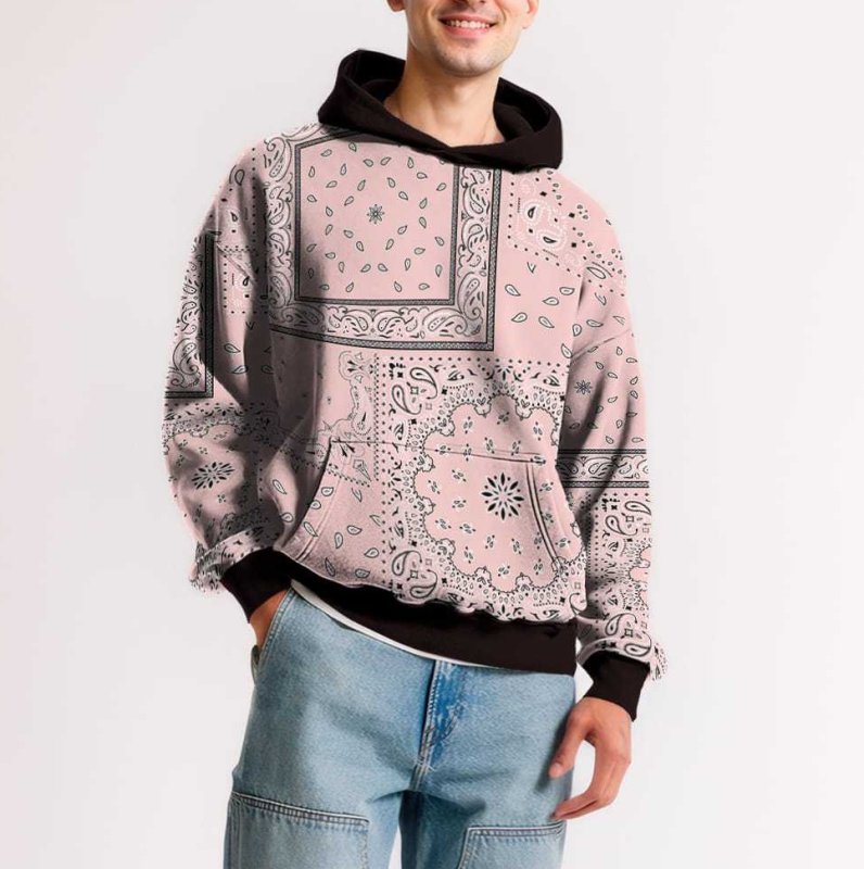 画像8: Unisex Paisley bandana print hoodie sweatshirt  ユニセックス男女兼用ペイズリーバンダナ柄フーディスウェットパーカー  (8)