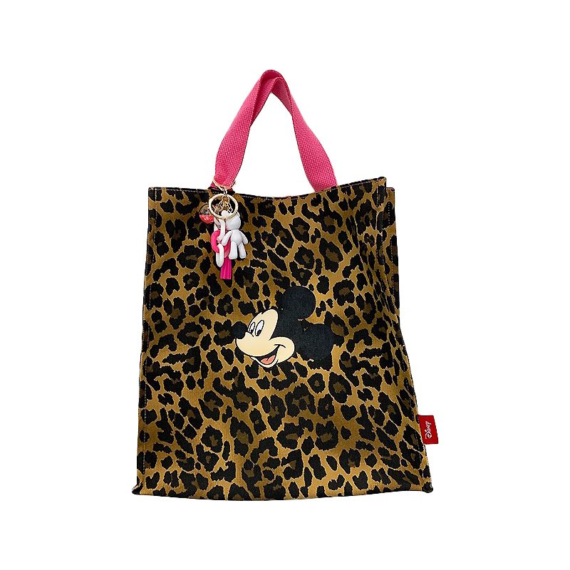 画像8: Leopard print color-matching Mickey Mouse tote shopping bag　レオパード&ミッキーマウスカラーマチングトートショッピング通勤通学エコバッグ (8)