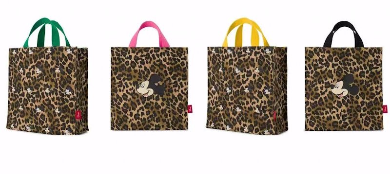 画像11: Leopard print color-matching Mickey Mouse tote shopping bag　レオパード&ミッキーマウスカラーマチングトートショッピング通勤通学エコバッグ (11)