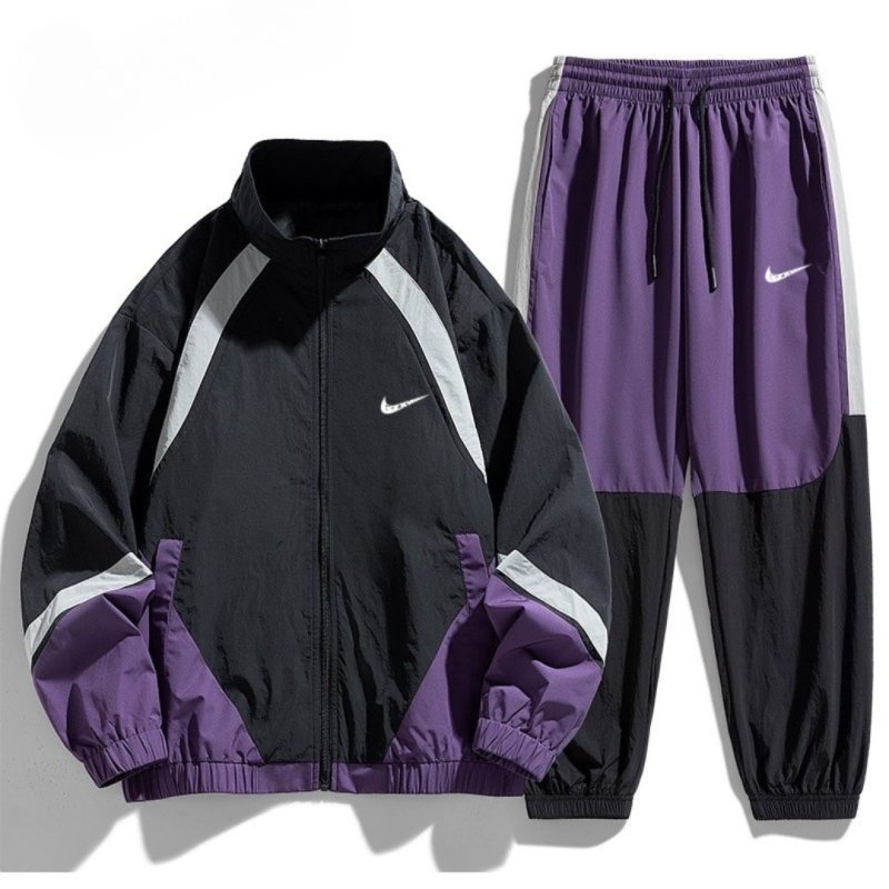 画像1: 25 Unisex ‎Colorful Not Swoosh logo Nylon Set up Matching Set Jacket + Pant ユニセックス 男女兼用 カラフル ノット スウォッシュロゴ マッチングセット ナイロン セットアップ 上下 (1)
