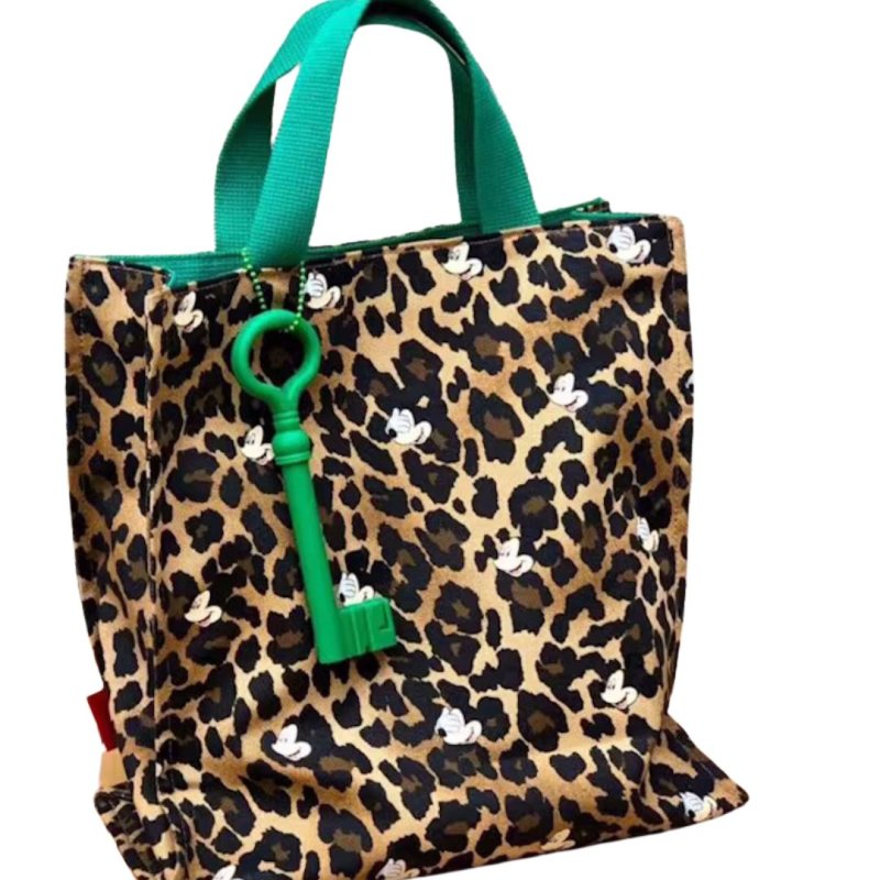 画像5: Leopard print color-matching Mickey Mouse tote shopping bag　レオパード&ミッキーマウスカラーマチングトートショッピング通勤通学エコバッグ (5)