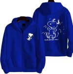 画像5: Unisex Be Happy Snoopy Print Zip-Up Hoodie  sweatshirt  ユニセックス男女兼用ハッピースヌーピージップアップフーディスウェットパーカー  (5)