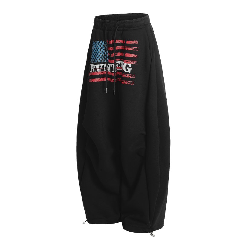 画像4: Unisex American Flag Print Parachute Sweatpants ユニセックス 男女兼用アメリカンフラッグプリントパラシュートスウェット パンツ (4)