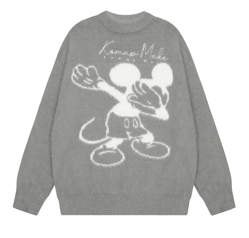 画像2: Unisex Mickey Mouse knitted retro style sweater pullover　ユニセックス男女兼用ミッキーマウス編み込みヴィンテージスタイルラウンドネックセーター (2)