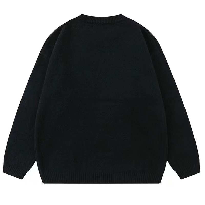 画像7: Unisex Double zip-up star knit asymmetrical round neck cardigan sweater  pullover　ユニセックス男女兼用ダブルジップアップスター編み込みアンシンメトリーラウンドネックカーディガンセーター (7)