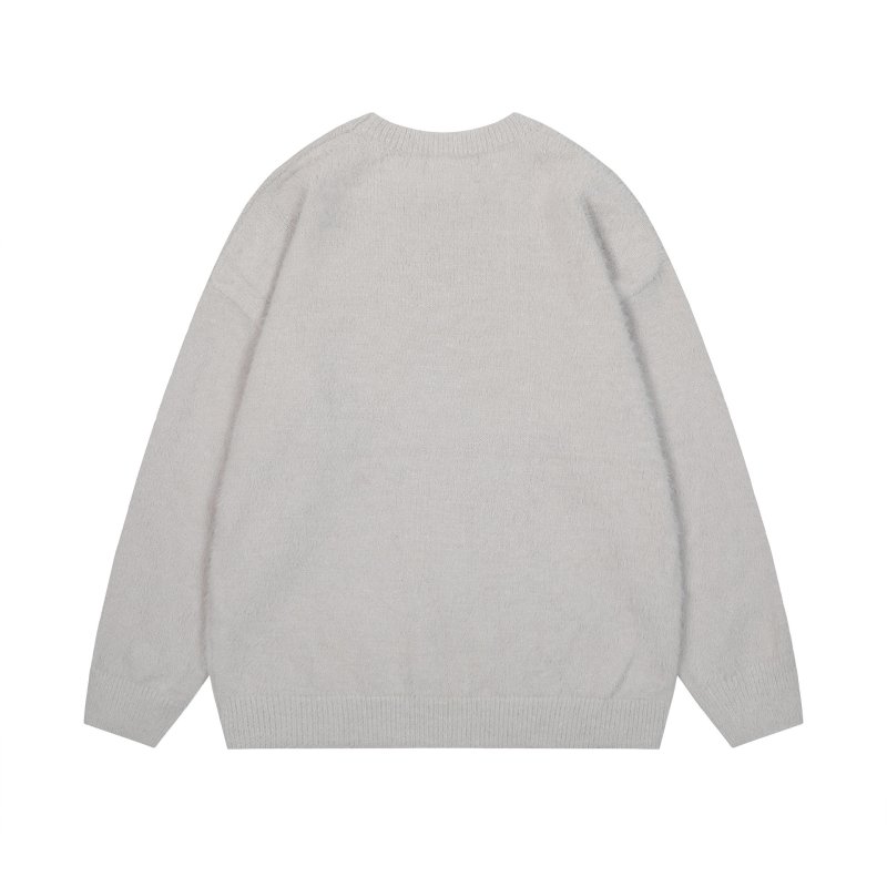 画像6: Unisex Dalmatian jacquard round neck mohair sweater pullover ユニセックス男女兼用ダルメシアンジャカードラウンドネックモヘアセーターラウンドネック (6)
