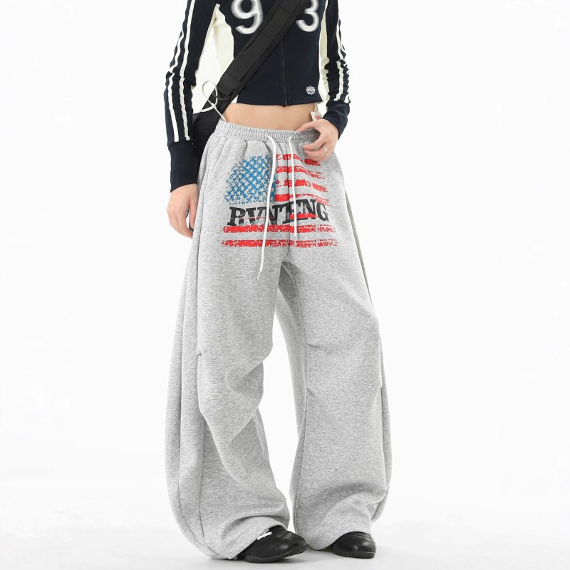 画像8: Unisex American Flag Print Parachute Sweatpants ユニセックス 男女兼用アメリカンフラッグプリントパラシュートスウェット パンツ (8)