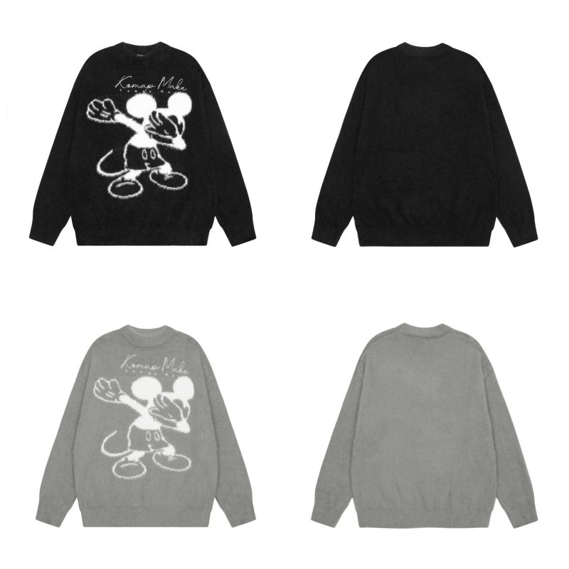 画像5: Unisex Mickey Mouse knitted retro style sweater pullover　ユニセックス男女兼用ミッキーマウス編み込みヴィンテージスタイルラウンドネックセーター (5)