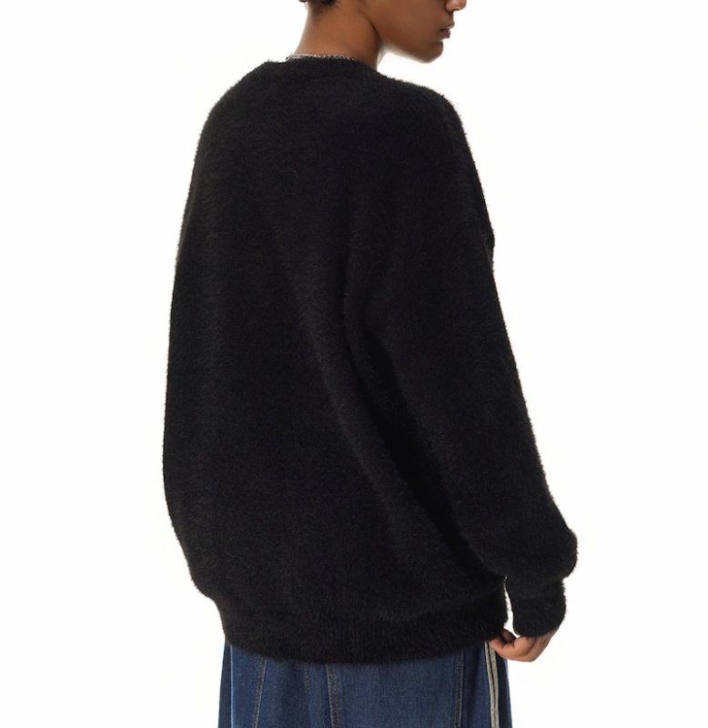 画像11: Unisex Dalmatian jacquard round neck mohair sweater pullover ユニセックス男女兼用ダルメシアンジャカードラウンドネックモヘアセーターラウンドネック (11)