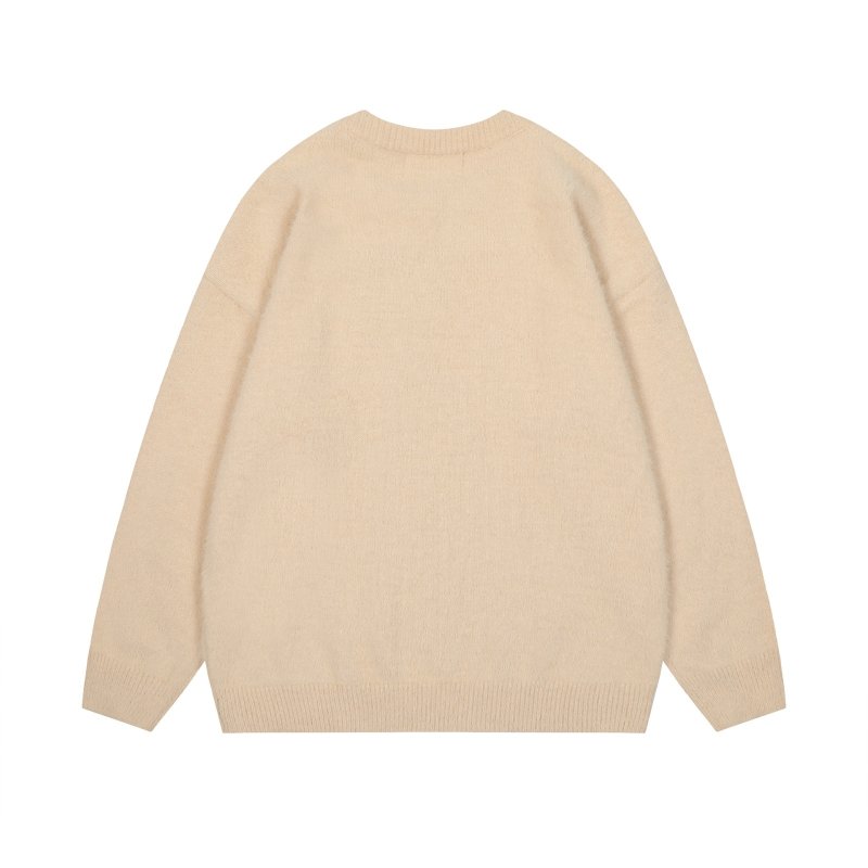 画像7: Unisex Dalmatian jacquard round neck mohair sweater pullover ユニセックス男女兼用ダルメシアンジャカードラウンドネックモヘアセーターラウンドネック (7)