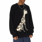 画像10: Unisex Dalmatian jacquard round neck mohair sweater pullover　ユニセックス男女兼用ダルメシアンジャカードラウンドネックモヘアセーターラウンドネック (10)