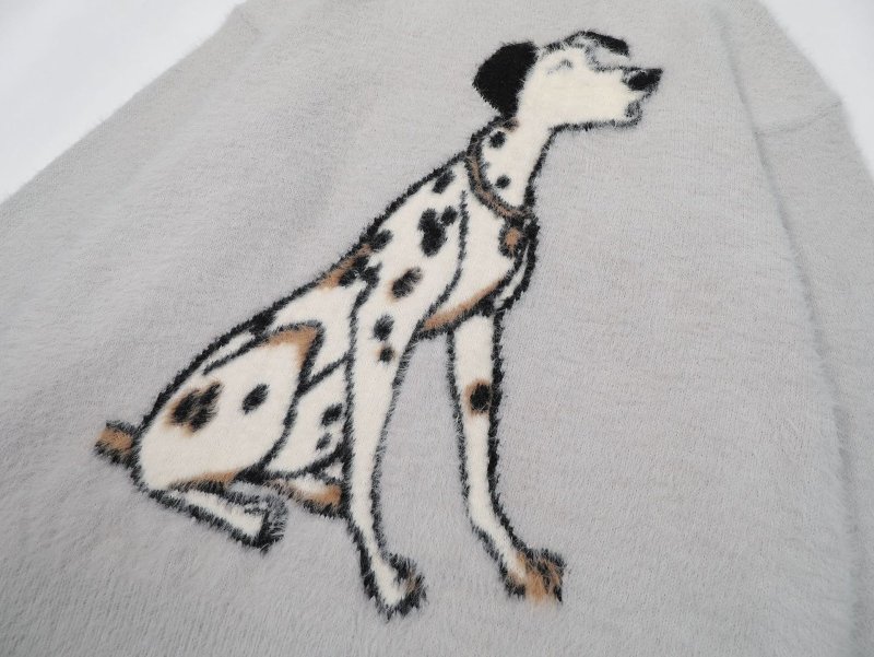 画像8: Unisex Dalmatian jacquard round neck mohair sweater pullover ユニセックス男女兼用ダルメシアンジャカードラウンドネックモヘアセーターラウンドネック (8)