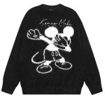 画像1: Unisex Mickey Mouse knitted retro style sweater pullover　ユニセックス男女兼用ミッキーマウス編み込みヴィンテージスタイルラウンドネックセーター (1)