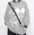 画像4: Unisex Mickey Mouse knitted retro style sweater pullover　ユニセックス男女兼用ミッキーマウス編み込みヴィンテージスタイルラウンドネックセーター (4)