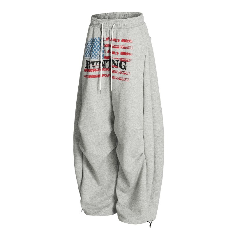 画像3: Unisex American Flag Print Parachute Sweatpants ユニセックス 男女兼用アメリカンフラッグプリントパラシュートスウェット パンツ (3)