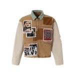 画像2: Unisex Street Punk Retro Collage Print Loose Zip-Up Jacket ユニセックス 男女兼用ストリートパンクレトロコラージュプリントジップアップジャケットブルゾンコート (2)