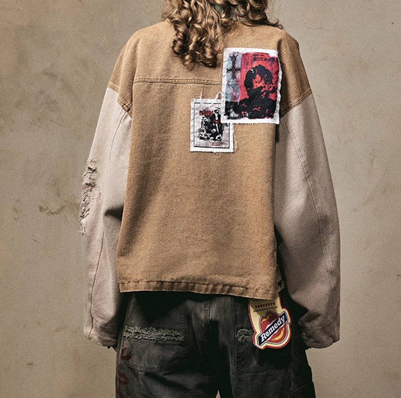 画像5: Unisex Street Punk Retro Collage Print Loose Zip-Up Jacket ユニセックス 男女兼用ストリートパンクレトロコラージュプリントジップアップジャケットブルゾンコート (5)