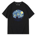 画像1: Unisex NASA Snoopy WOODSTOCK starry night Print T-shirt ユニセックス 男女兼用 スヌーピー ウッドストック 星月夜 プリント 半袖 Tシャツ (1)