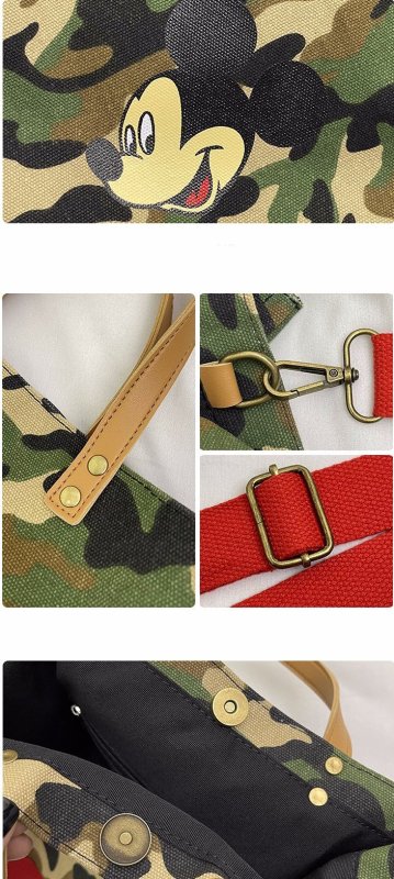 画像7: Mickey camouflage tote shoulder canvas bag　ミッキープリントカモフラージュ迷彩キャンバストートショルダーバッグ (7)