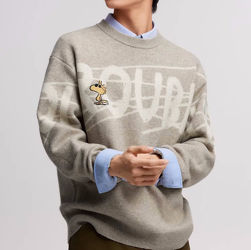 画像7: Unisex Snoopy & Woodstock embroidered round neck sweater knit pullover　ユニセックス男女兼用スヌーピー&ウッドストック刺繍 ラウンドネックセーターニットラウンドネック (7)