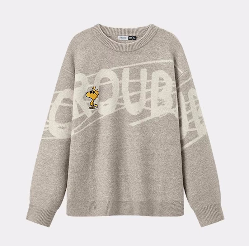 画像5: Unisex Snoopy & Woodstock embroidered round neck sweater knit pullover　ユニセックス男女兼用スヌーピー&ウッドストック刺繍 ラウンドネックセーターニットラウンドネック (5)