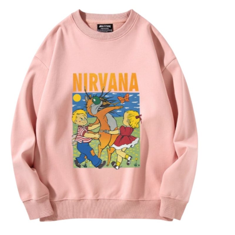 画像5: Unisex Nirvana band American Vintage Photo print long sleeve sweatshirt pullover　ユニセックス男女兼用ニルヴァーナ バンドアメリカンヴィンテージフォトプリント長袖スウェットプルオーバーラウンドネック (5)