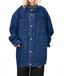 画像5: Retro Military Multi-Pocket Denim Coat Jacket　ミリタリーマルチポケットデニムコートジャケット (5)