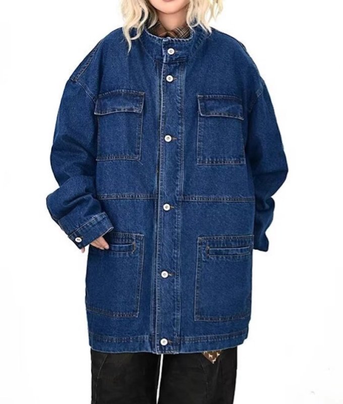画像5: Retro Military Multi-Pocket Denim Coat Jacket ミリタリーマルチポケットデニムコートジャケット (5)