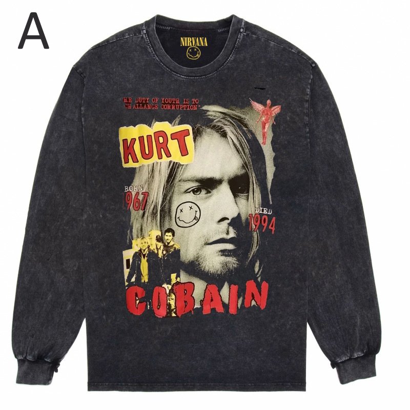 NIRVANA/  COBAIN 追悼 バンド 長袖 Tシャツ Kurt Cobain / カート・コバーン 追悼 Tシャツ ニルヴァーナ | craif