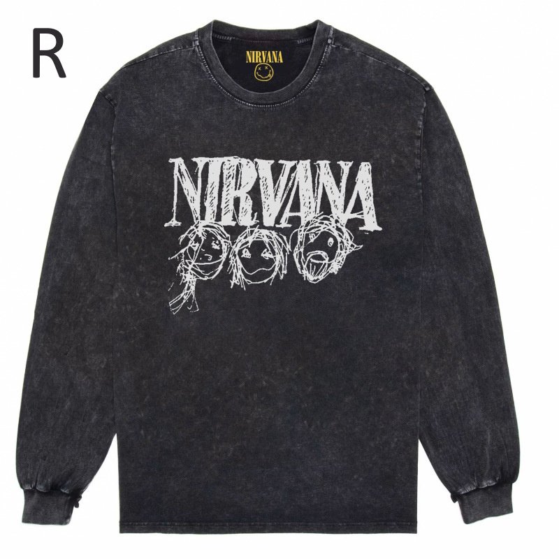 画像19: Nirvana Band Rock Vintage Style Print Long Sleeve T-Shirt ユニセックス 男女兼用ニルヴァーナバンドヴィンテージスタイルウォッシャブルプリント長袖  Tシャツ (19)