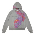 画像2: Unisex Pink Print Hoodie Sweatshirt  ユニセックス男女兼用ピンクフーディスウェットパーカー  (2)