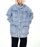 画像6: Retro Military Multi-Pocket Denim Coat Jacket　ミリタリーマルチポケットデニムコートジャケット (6)
