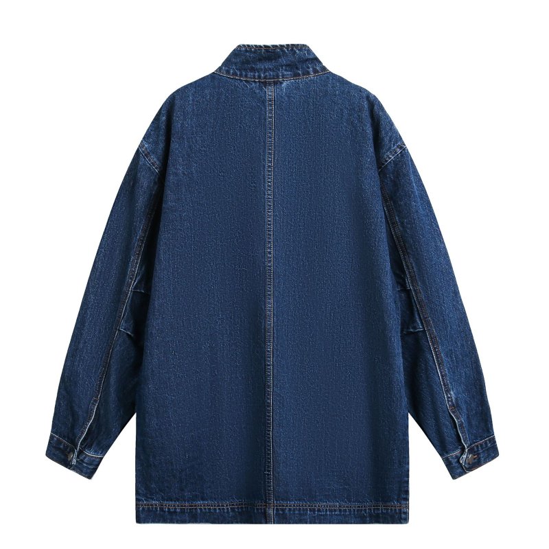画像3: Retro Military Multi-Pocket Denim Coat Jacket ミリタリーマルチポケットデニムコートジャケット (3)