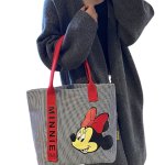 画像6: Mickey Mouse&Minnie Mouse &Donald Duck & Daisy Duck Striped Canvas Tote Shoulder  canvas bag　ミッキーマウス＆ミニーマウス＆ドナルドダッグ＆デイジーダックストラップキャンバストートショルダーショッピング通勤通学バッグ (6)