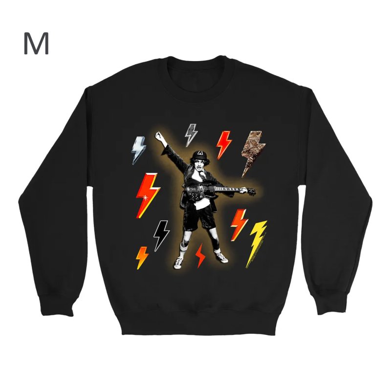 画像14: Unisex ACDC Vintage Style Band Rock Cool Neck Sweatshirt ユニセックス男女兼用ACDC バンドヴィンテージフォトプリント長袖スウェットプルオーバーラウンドネックトレーナー (14)