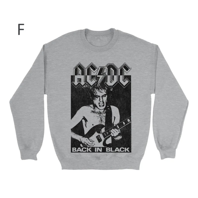 画像7: Unisex ACDC Vintage Style Band Rock Cool Neck Sweatshirt ユニセックス男女兼用ACDC バンドヴィンテージフォトプリント長袖スウェットプルオーバーラウンドネックトレーナー (7)