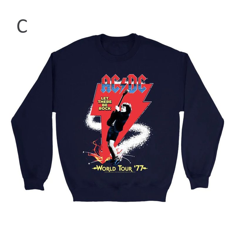 画像4: Unisex ACDC Vintage Style Band Rock Cool Neck Sweatshirt ユニセックス男女兼用ACDC バンドヴィンテージフォトプリント長袖スウェットプルオーバーラウンドネックトレーナー (4)