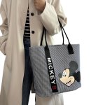 画像5: Mickey Mouse&Minnie Mouse &Donald Duck & Daisy Duck Striped Canvas Tote Shoulder  canvas bag　ミッキーマウス＆ミニーマウス＆ドナルドダッグ＆デイジーダックストラップキャンバストートショルダーショッピング通勤通学バッグ (5)