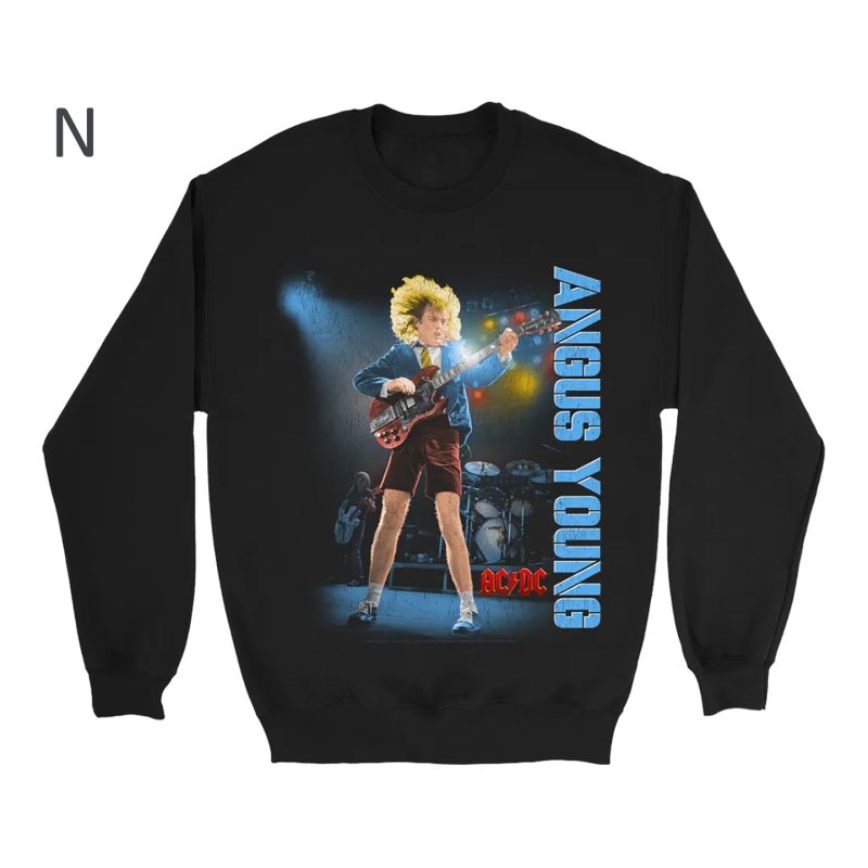 画像15: Unisex ACDC Vintage Style Band Rock Cool Neck Sweatshirt ユニセックス男女兼用ACDC バンドヴィンテージフォトプリント長袖スウェットプルオーバーラウンドネックトレーナー (15)