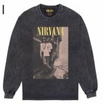 画像10: Nirvana Band Rock Vintage Style Print Long Sleeve T-Shirt　ユニセックス 男女兼用ニルヴァーナバンドヴィンテージスタイルウォッシャブルプリント長袖  Tシャツ (10)