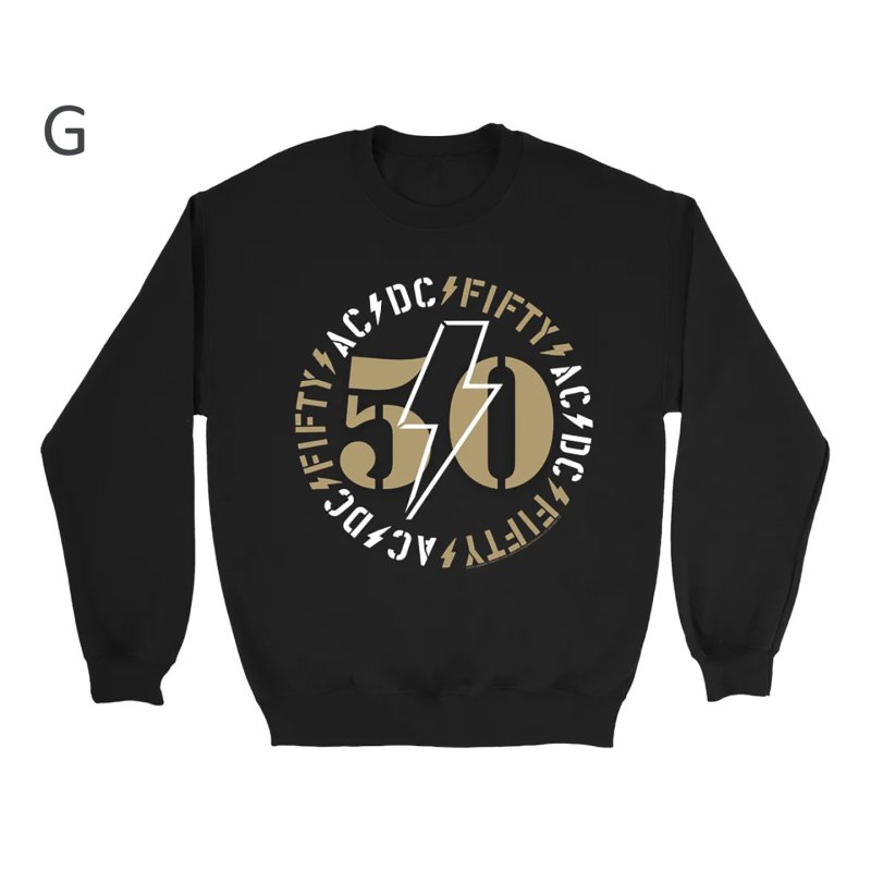 画像8: Unisex ACDC Vintage Style Band Rock Cool Neck Sweatshirt ユニセックス男女兼用ACDC バンドヴィンテージフォトプリント長袖スウェットプルオーバーラウンドネックトレーナー (8)