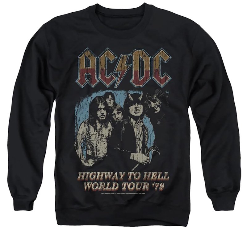 画像1: Unisex ACDC Vintage Style Band Rock Cool Neck Sweatshirt　ユニセックス男女兼用ACDC バンドヴィンテージフォトプリント長袖スウェットプルオーバーラウンドネックトレーナー (1)