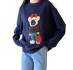画像4: Errand Bear Long Sleeve Sweater Pullover　お使いベア熊長袖セーター  プルオーバー ニット (4)