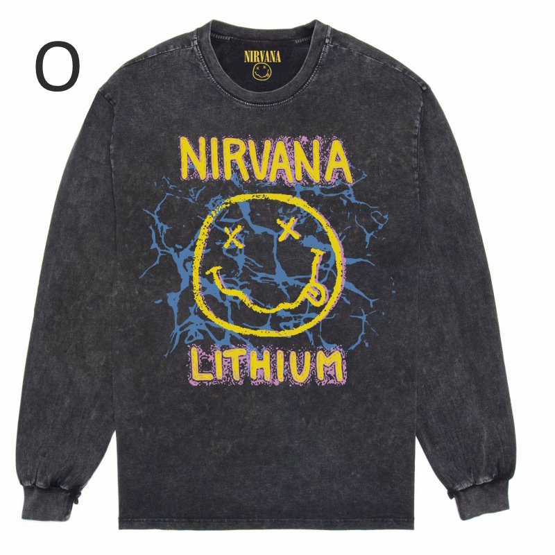 画像16: Nirvana Band Rock Vintage Style Print Long Sleeve T-Shirt ユニセックス 男女兼用ニルヴァーナバンドヴィンテージスタイルウォッシャブルプリント長袖  Tシャツ (16)