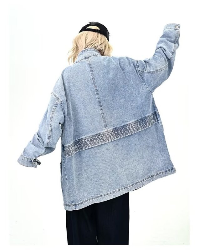 画像8: Retro Military Multi-Pocket Denim Coat Jacket ミリタリーマルチポケットデニムコートジャケット (8)
